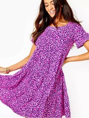 LILLY PULITZER Jodee Swing Dress Purple Berry My Favorite Spot
